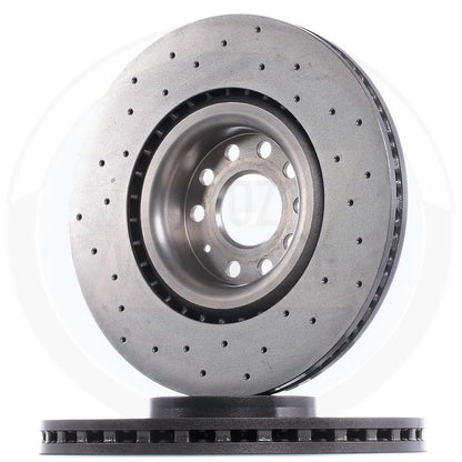 FOR VW GOLF R MK6 FRONT REAR DRILLED BREMBO XTRA BRAKE DISCS 345mm 310mm