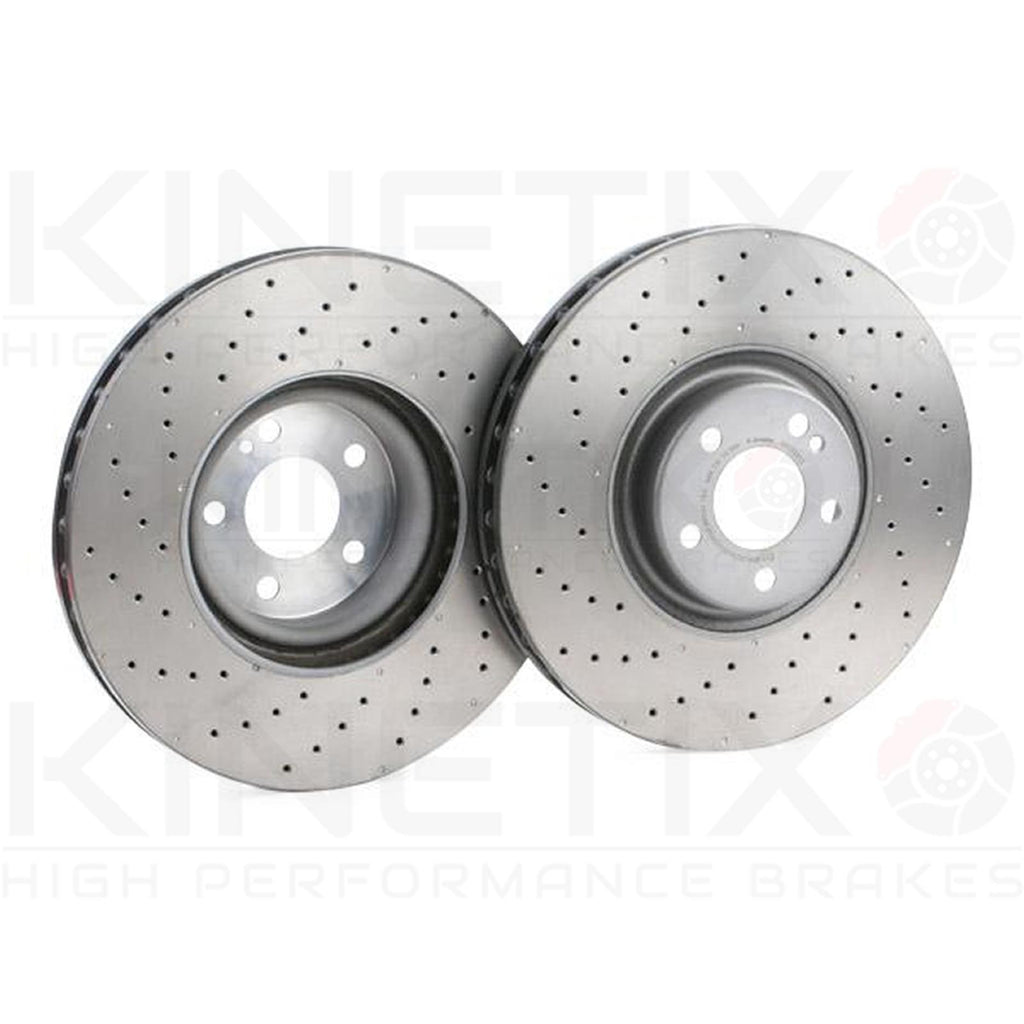 FOR MERCEDES C/E CLASS CLS GLC EQC DRILLED FRONT BRAKE DISCS PAIR 360mm