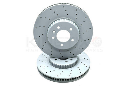 FOR LAND ROVER DEFENDER P300 DRILLED FRONT REAR BRAKE DISCS 349mm 325mm