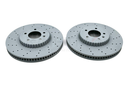FOR LAND ROVER DEFENDER P400e DRILLED FRONT REAR BRAKE DISCS 349mm 325mm