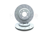 FOR LAND ROVER DEFENDER P400 CROSS DRILLED REAR BRAKE DISCS PAIR 325mm
