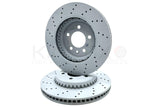 FOR LAND ROVER DEFENDER D200 CROSS DRILLED REAR BRAKE DISCS PAIR 325mm