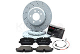 FOR LAND ROVER DEFENDER D240 SD4 DRILLED REAR BRAKE DISCS BREMBO PADS SENSOR RR