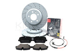FOR LAND ROVER DEFENDER D200 DRILLED REAR BRAKE DISCS PADS WEAR SENSOR 325mm
