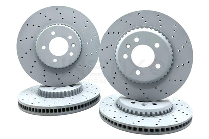 FOR LAND ROVER DEFENDER D200 FRONT REAR BRAKE DISCS BREMBO PADS SENSORS DRILLED