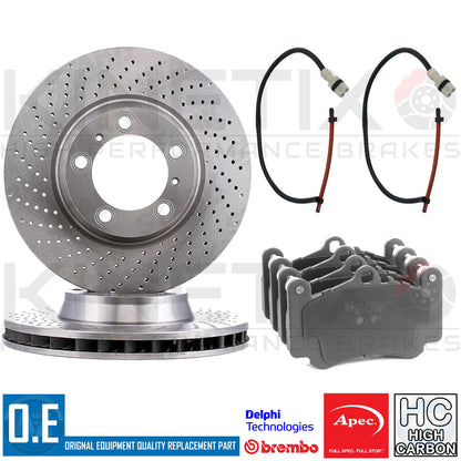 FOR PORSCHE 911 CARRERA 991 996 997 FRONT REAR DRILLED BRAKE DISCS PADS 330mm