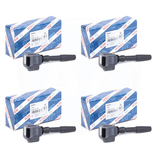 FOR AUDI A1 A3 A4 S3 RS3 TT TTS GOLF GTI SCIROCCO IGNITION COIL PACK X4 BOSCH