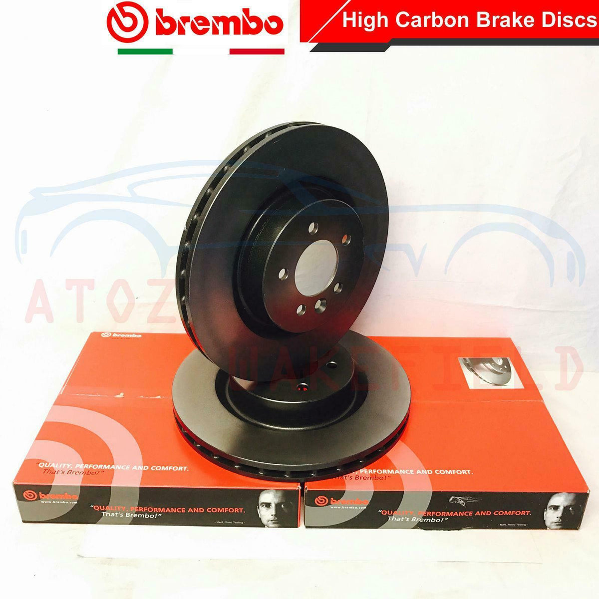 GENUINE BREMBO FRONT AXLE BRAKE DISCS PAIR 360mm LAND ROVER