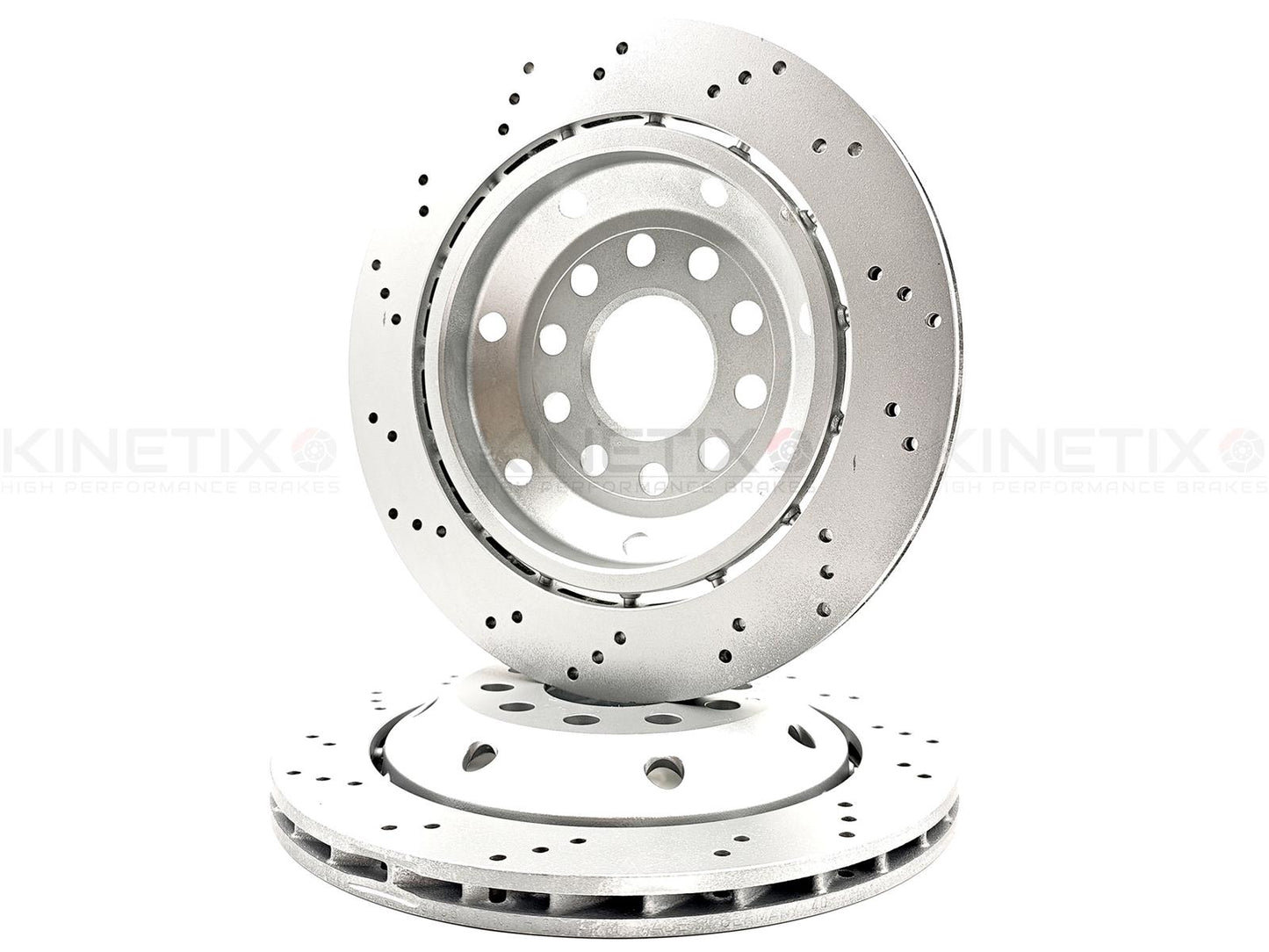 FOR AUDI RS4 (B5) 2000-2001 REAR LEFT RIGHT CROSS DRILLED BRAKE DISCS PAIR 312mm