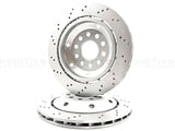 FOR AUDI RS4 (B5) 2000-2001 REAR LEFT RIGHT CROSS DRILLED BRAKE DISCS PAIR 312mm
