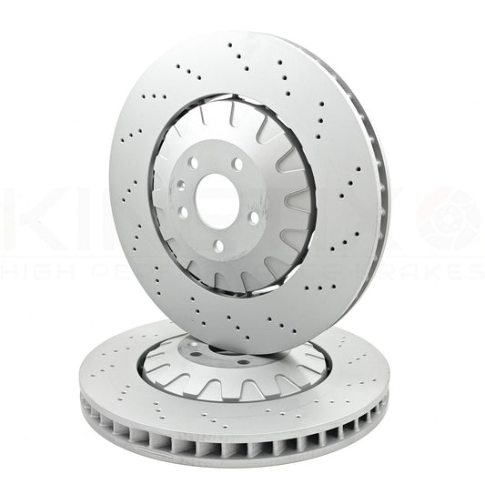 FOR AUDI SQ7 SQ8 E-TRON DRILLED FRONT BRAKE DISCS PAIR 400mm X 38mm 4M0615301AP