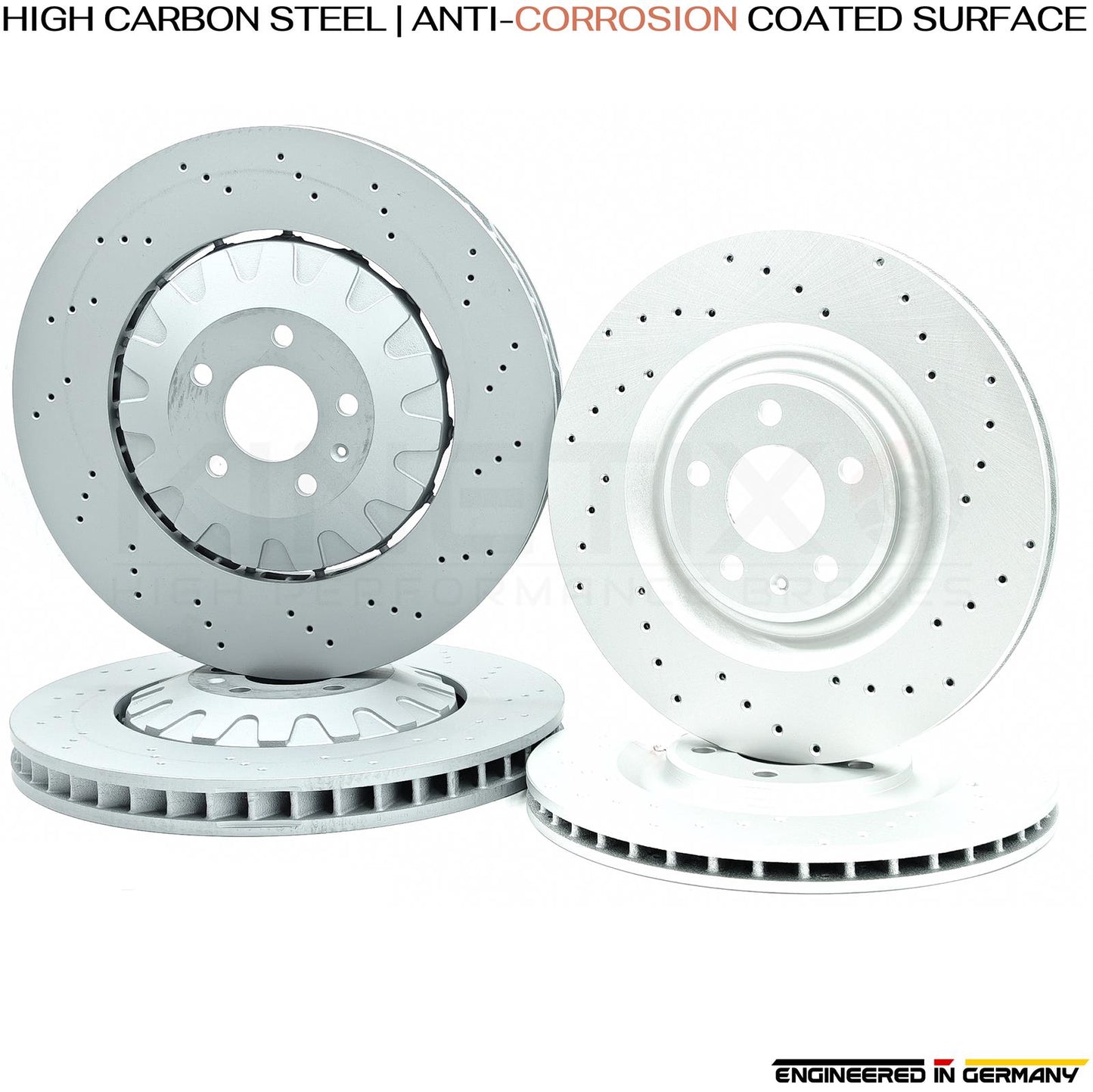 FOR AUDI Q7 Q8 SQ7 SQ8 E-TRON CROSS DRILLED FRONT REAR BRAKE DISCS 400mm 350mm