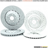 FOR AUDI Q7 Q8 SQ7 SQ8 E-TRON CROSS DRILLED FRONT REAR BRAKE DISCS 400mm 350mm