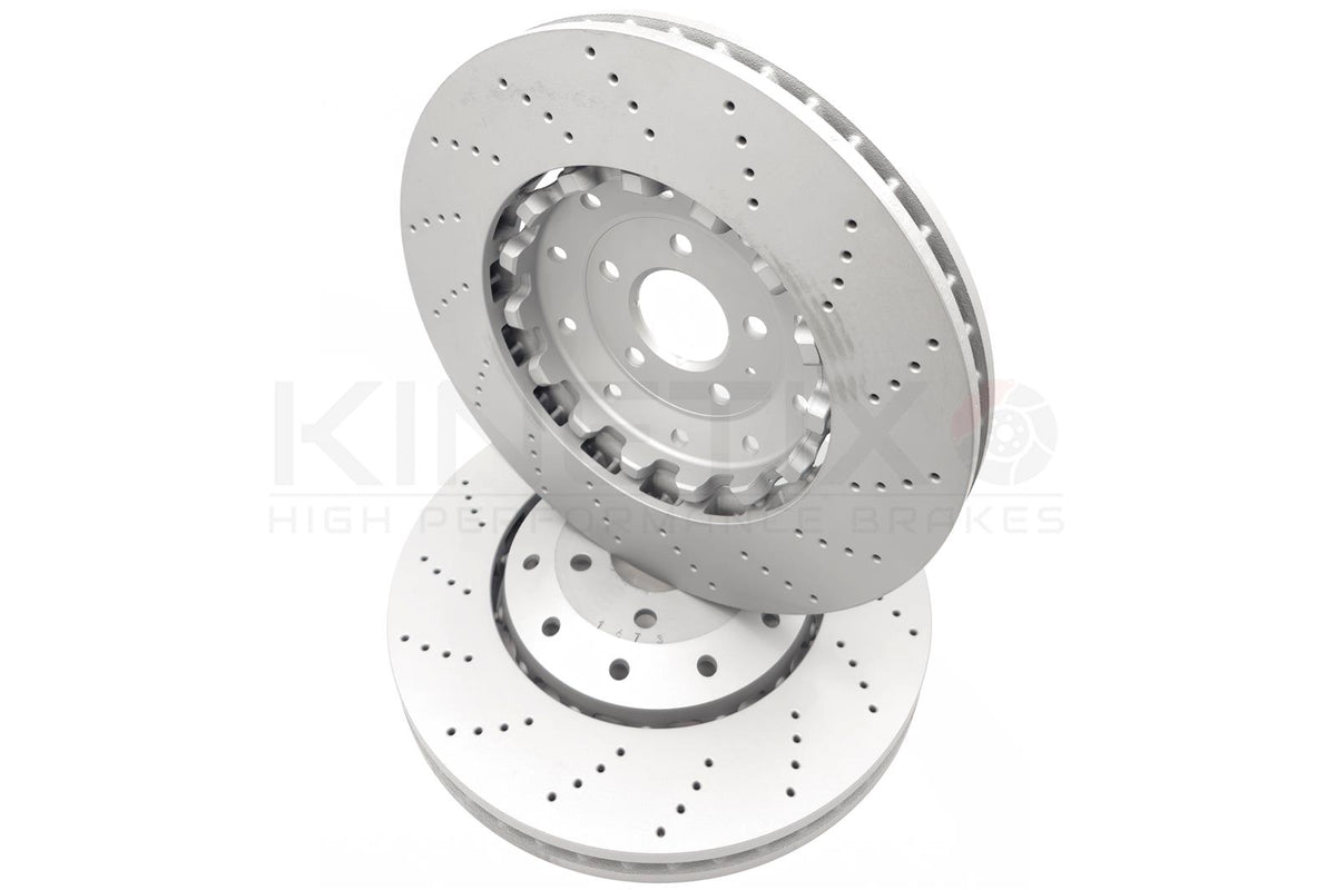 FOR AUDI RS6 RS7 FRONT DRILLED COATED BRAKE DISCS BREMBO PADS 4G0615301AH 390mm