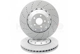 FOR AUDI RS6 RS7 13-18 FRONT DRILLED BRAKE DISCS APEC PADS WEAR SENSORS 390mm