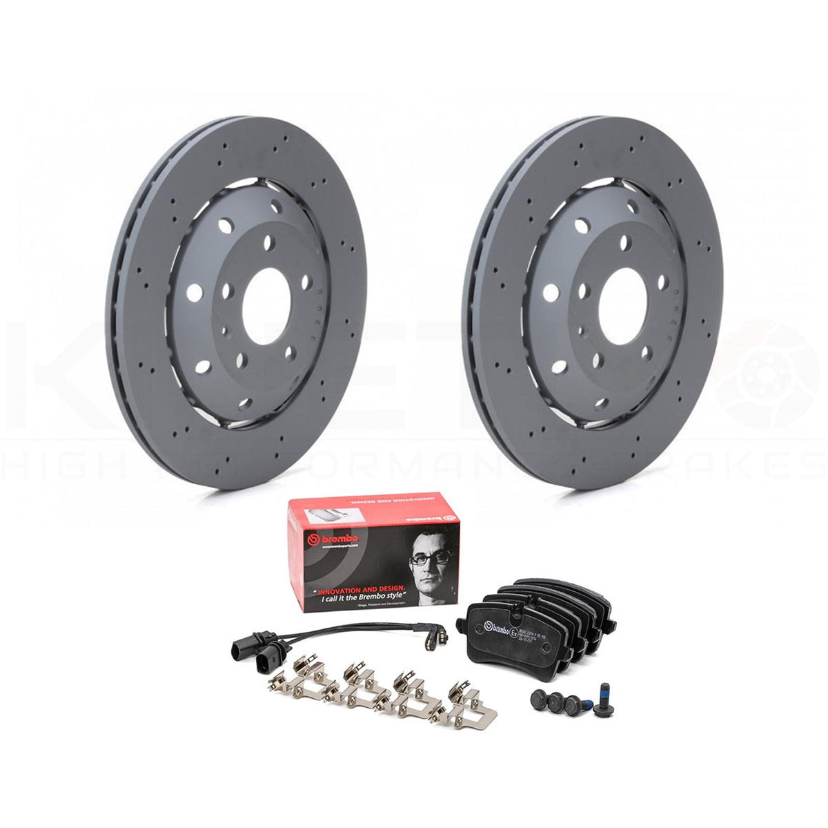 FOR AUDI RS4 B8 REAR BRAKE DISCS BREMBO PADS SENSOR 330mm 8K0615601G 2012-2015