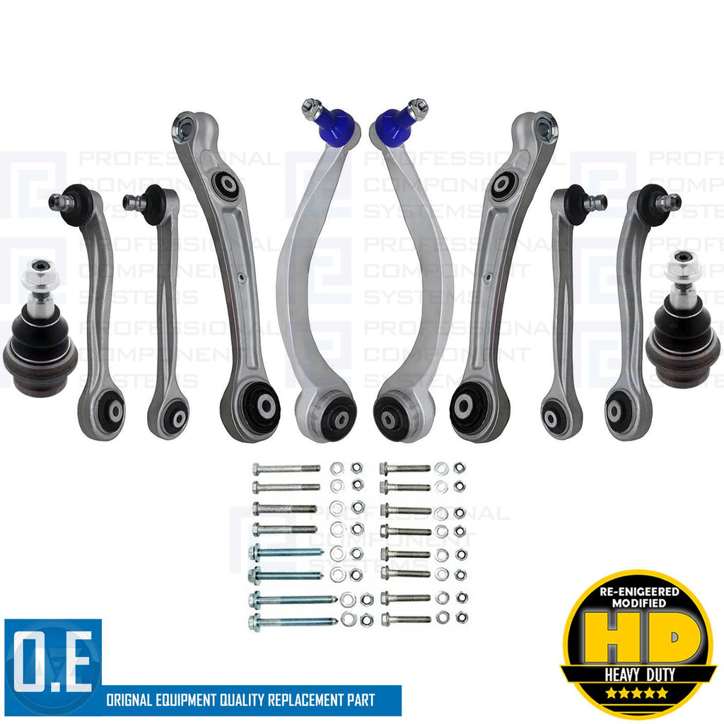 FOR AUDI A8 FRONT UPPER LOWER SUSPENSION WISHBONE CONTROL ARMS LINKS BALL JOINTS