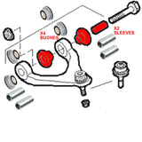 FOR IVECO DAILY 2014- FRONT AXLE TOP UPPER SUSPENSION WISHBONE ARM BUSHES X1 KIT