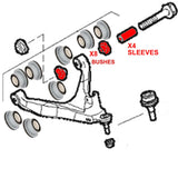 FOR IVECO DAILY 2014- FRONT LOWER SUSPENSION WISHBONE ARM BUSHES SLEEVES 2 KITS