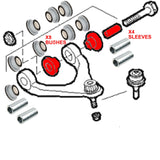 FOR IVECO DAILY 2014- FRONT AXLE TOP UPPER SUSPENSION WISHBONE ARM BUSHES X2 KIT