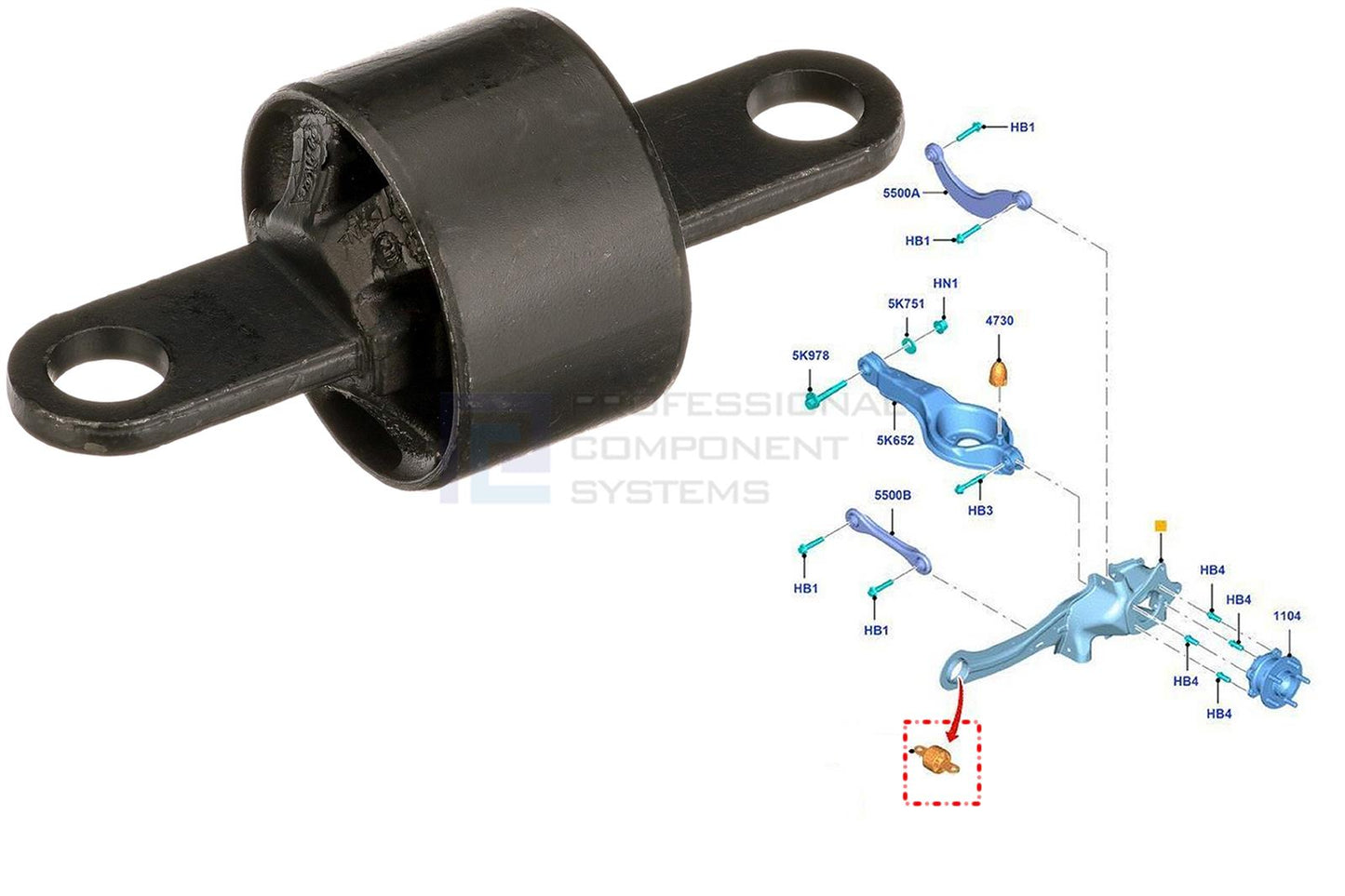 FOR FORD C-MAX FOCUS GRAND C-MAX KUGA REAR TRAILING CONTROL ARM BUSHES PAIR