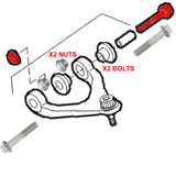 FOR IVECO DAILY 2014- FRONT AXLE TOP UPPER SUSPENSION WISHBONE ARM 2 NUTS BOLTS