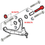 FOR IVECO DAILY 2014- FRONT BOTTOM LOWER SUSPENSION WISHBONE ARM 4 NUTS 4 BOLTS