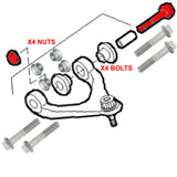 FOR IVECO DAILY 2014- FRONT AXLE TOP UPPER SUSPENSION WISHBONE ARM 4 NUTS BOLTS