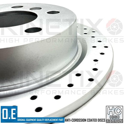 FOR MINI COOPER SD F54 REAR CROSS DRILLED BRAKE DISCS PADS SENSOR 259mm