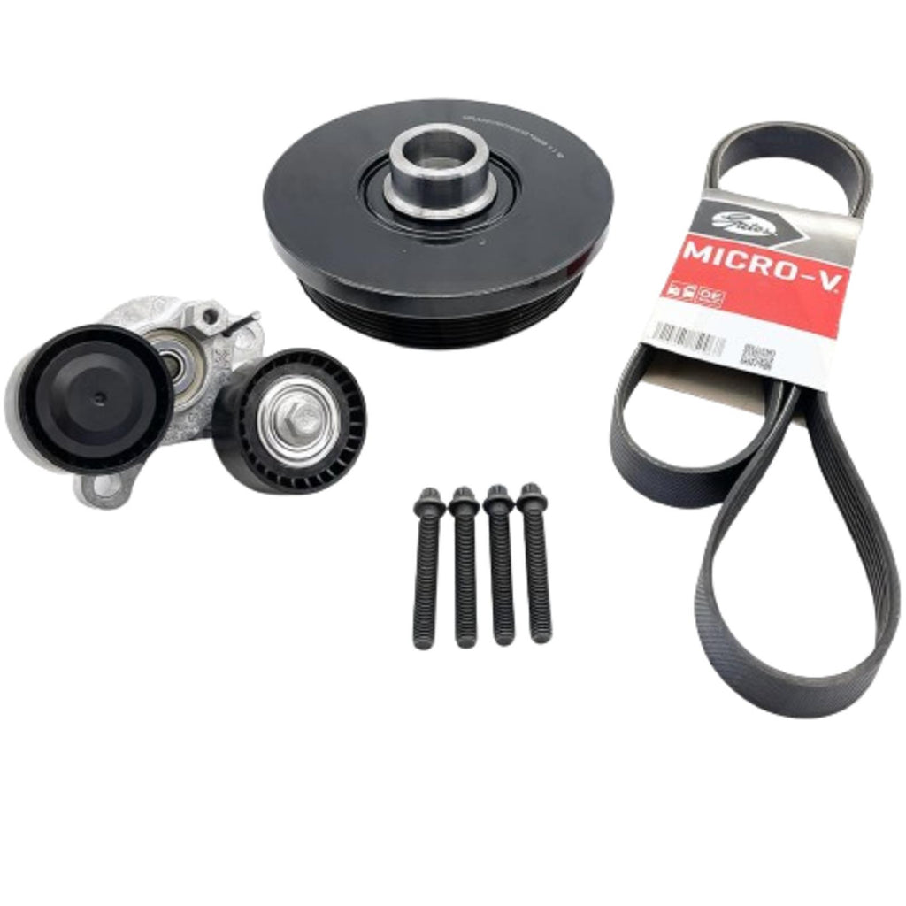 FIT BMW 330d 430d 530d 730d X3 X4 X5 X6 30d CRANKSHAFT PULLEY TENSIONER BELT KIT