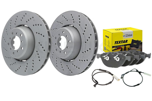 FOR BMW E60 E61 M5 E63 E64 M6 FRONT LEFT RIGHT BRAKE DISCS PADS WEAR SENSORS 376