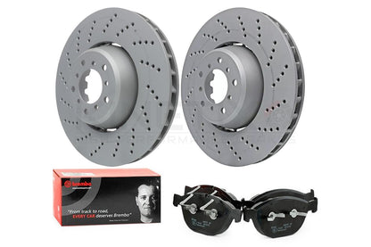 FOR BMW M5 E60 E61 FRONT LEFT & RIGHT BRAKE DISCS BREMBO PADS 376mm 2004-2009