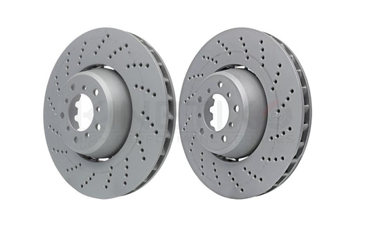 FOR BMW E60 E61 M5 E63 E64 M6 FRONT LEFT RIGHT DRILLED PERFORMANCE BRAKE DISCS 2