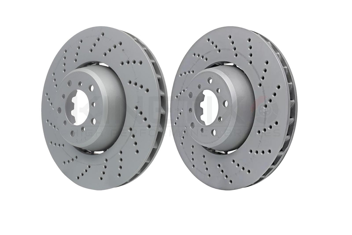 FOR BMW E60 E61 M5 E63 E64 M6 FRONT LEFT RIGHT DRILLED PERFORMANCE BRAKE DISCS