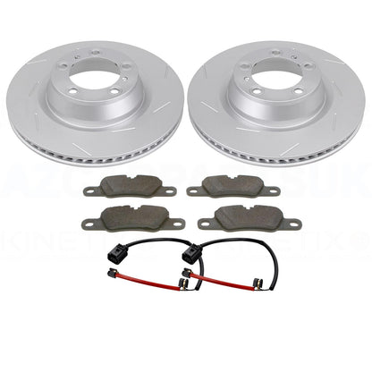 FOR PORSCHE PANAMERA 2.9 / 3.0 / 4.0 / GTS / Turbo S REAR BRAKE DISCS PADS & WEAR WIRE SENSOR LEADS 365mm X 28mm