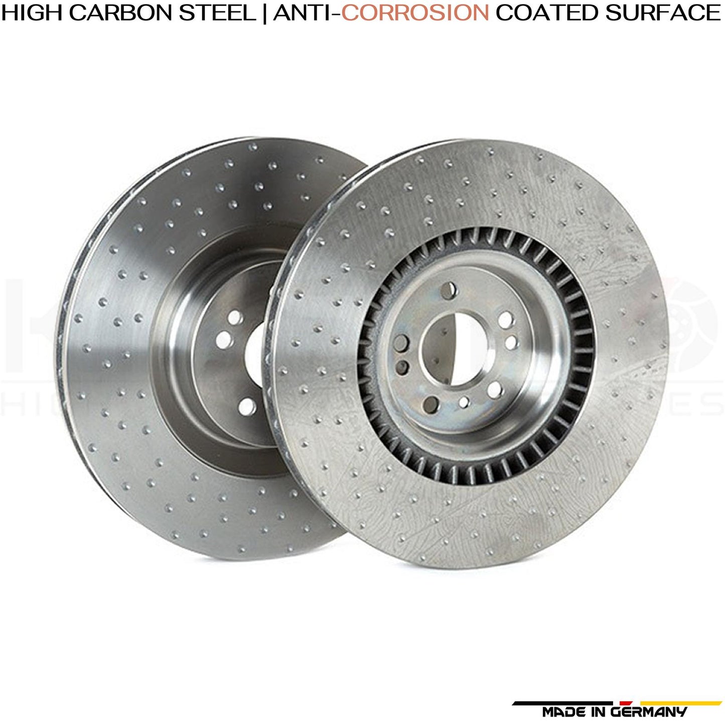 FOR MERCEDES ML63 AMG 2006-2010 FRONT DIMPLED SLOTTED BRAKE DISCS PAIR 390mm