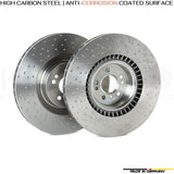 FOR MERCEDES R63 AMG 2006-2010 FRONT DIMPLED SLOTTED BRAKE DISCS PAIR 390mm