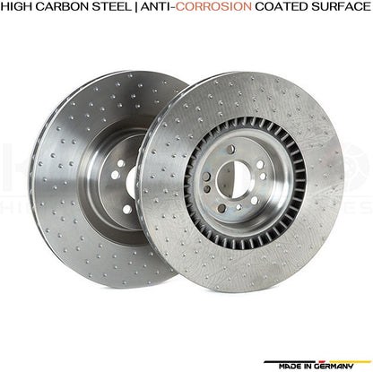 FOR MERCEDES ML63 AMG 2006-2010 FRONT DIMPLED SLOTTED BRAKE DISCS PAIR 390mm