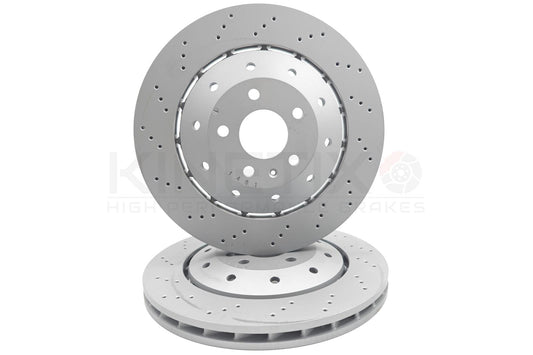 FITS AUDI RS6 C6 V10 REAR BRAKE DISCS PAIR 356mm 4F0615601H 2008-2010 COATED