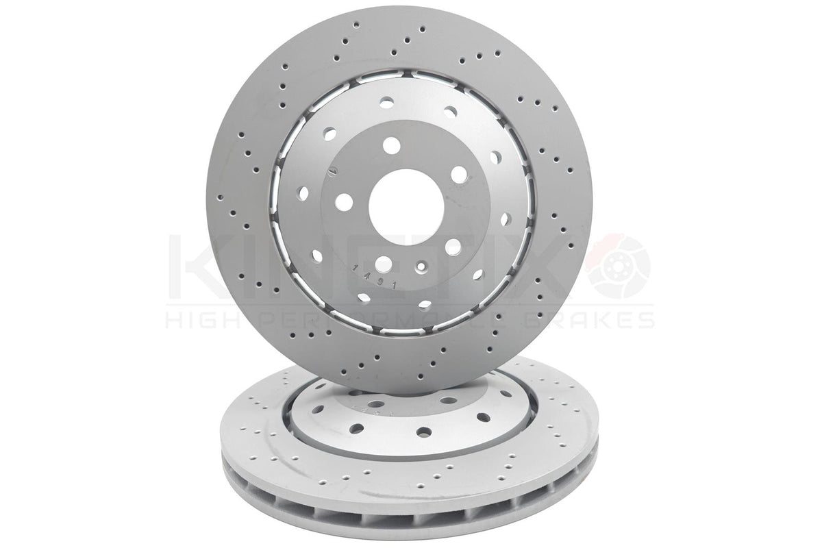 FOR AUDI RS6 C6 V10 08-10 DRILLED REAR BRAKE DISCS PADS WEAR SENSOR 4F0615601H