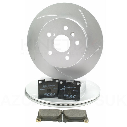 FOR TOYOTA YARIS GR 2020- REAR LEFT RIGHT BRAKE DISCS MINTEX RACING PADS 297mm