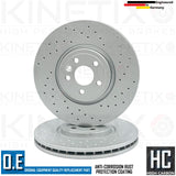FOR JAGUAR F-PACE F PACE 2.0 SD4 X761 CROSS DRILLED FRONT BRAKE DISCS SET 350mm