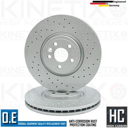 FOR JAGUAR XF 2.0 R SPORT CROSS DRILLED FRONT BRAKE DISCS PAIR 350mm (18" RIMS)