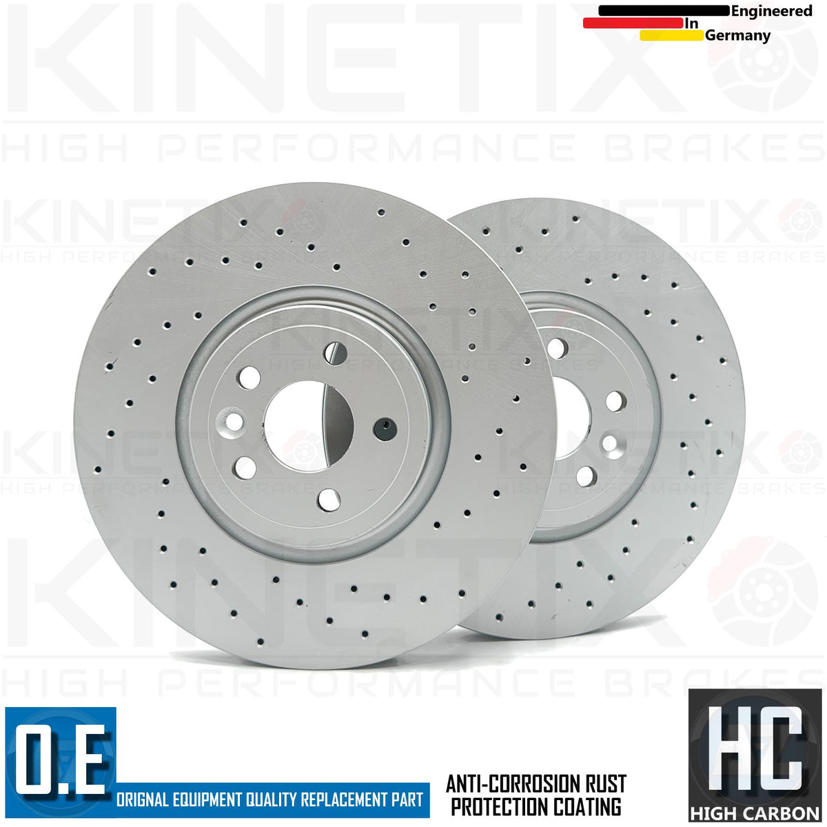 FOR JAGUAR XF 2015- FRONT CROSS DRILLED PERFORMANCE BRAKE DISCS PADS 350mm