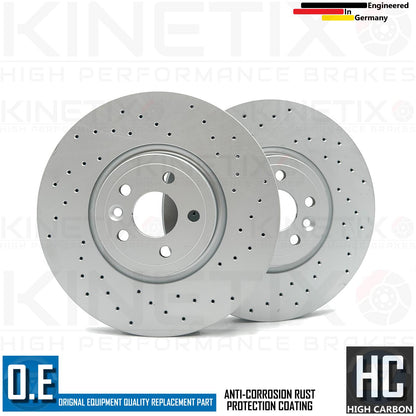 FOR JAGUAR XF 2.0 R SPORT CROSS DRILLED FRONT BRAKE DISCS PAIR 350mm (18" RIMS)