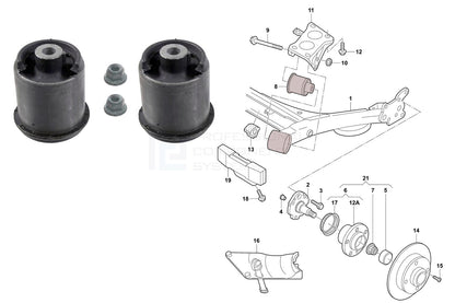 FOR SKODA OCTAVIA REAR AXLE BEAM BUSH PREMIUM HEAVY DUTY GERMANY 1J050154C