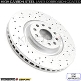 FOR AUDI 2.0 TTS QUATTRO 2014- CROSS DRILLED FRONT BRAKE DISCS PAIR 340mm COATED