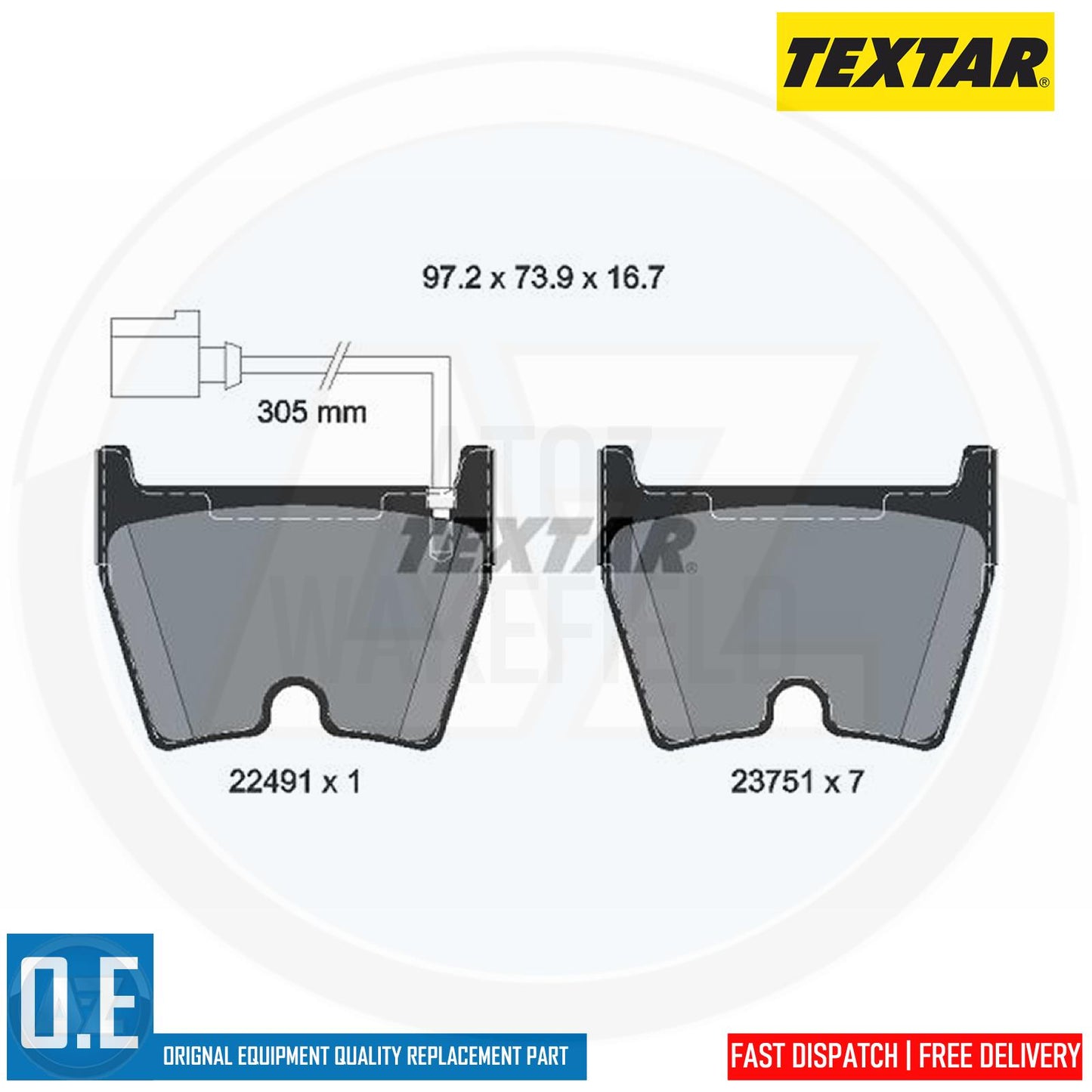 FITS AUDI RS3 8V RSQ3 8U TTRS TT RS FV 2.5 QUATTRO TEXTAR FRONT BRAKE PADS SET