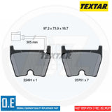 FITS AUDI RS3 8V RSQ3 8U TTRS TT RS FV 2.5 QUATTRO TEXTAR FRONT BRAKE PADS SET