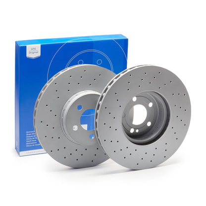 FITS MERCEDES C/E CLASS GENUINE ATE FRONT BRAKE DISCS PAIR 342mm A0004212212